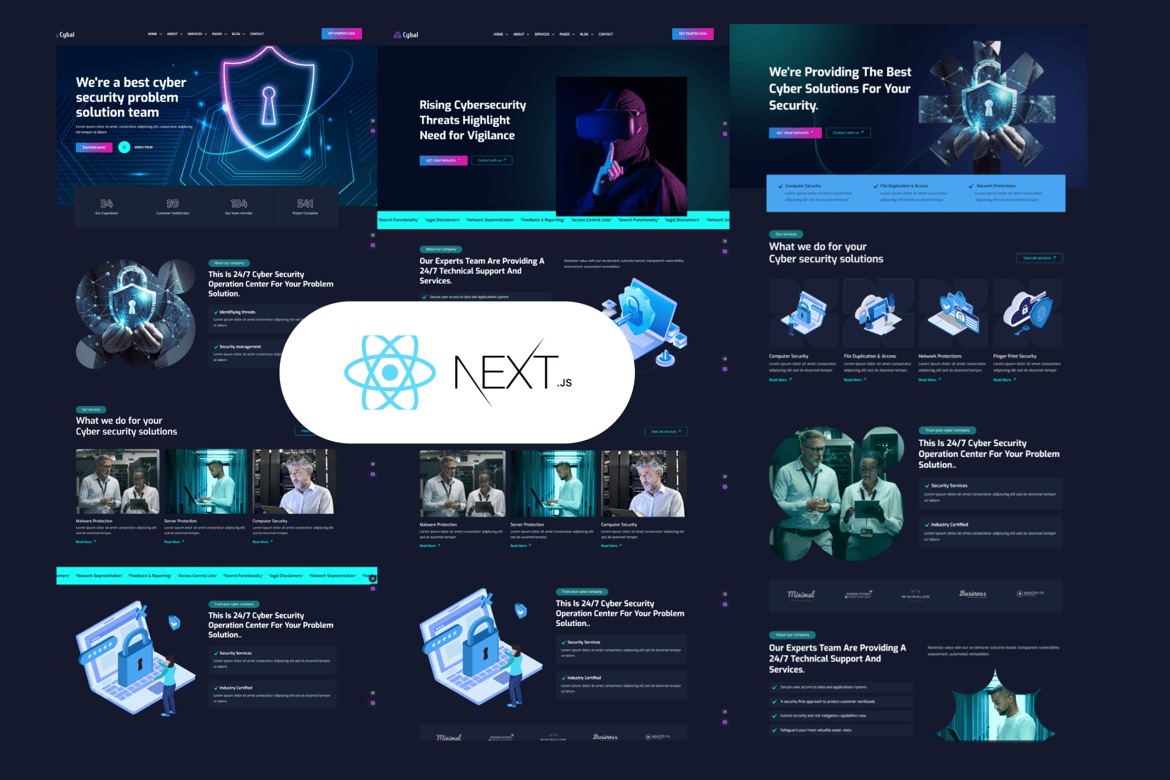 Шаблон Cybal - кибербезопасность Next js