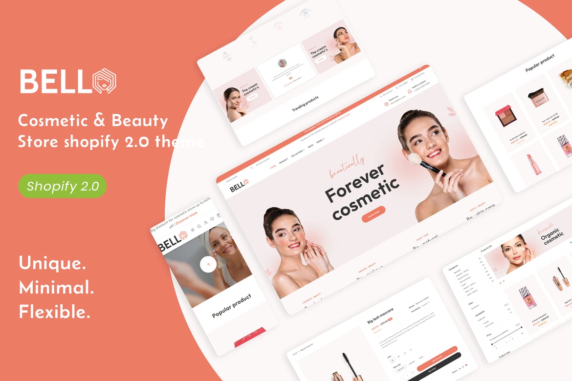 Bello - адаптивный Shopify для косметики и красоты