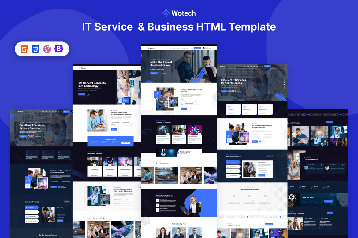 Шаблон HTML для ИТ-услуг и бизнеса
