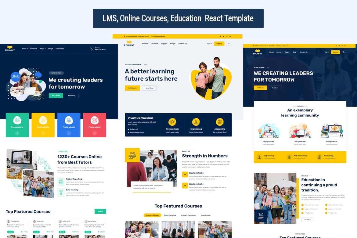 Edumint - Шаблон LMS, курсов, обучения