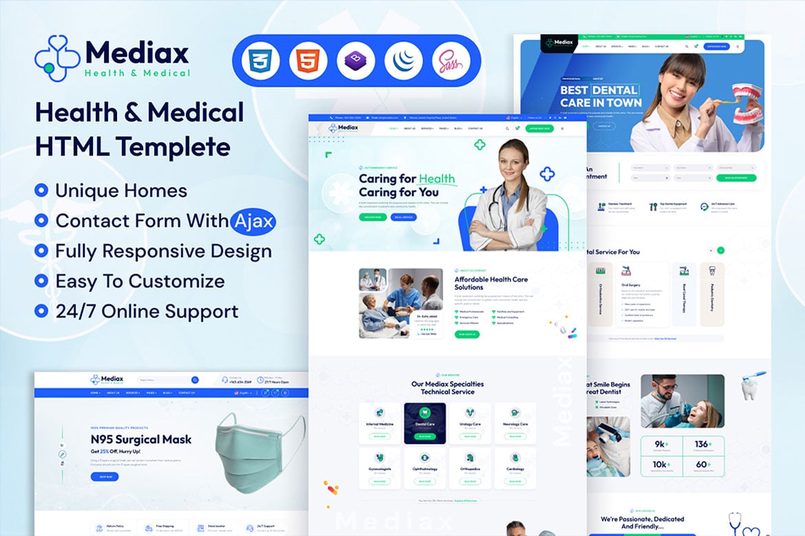 Mediax - HTML-шаблон здравоохранения и медицинских услуг