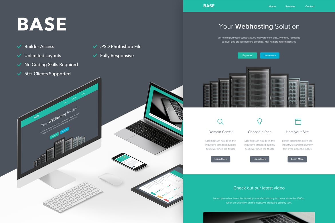 База — видеопочта и доступ к Themebuilder