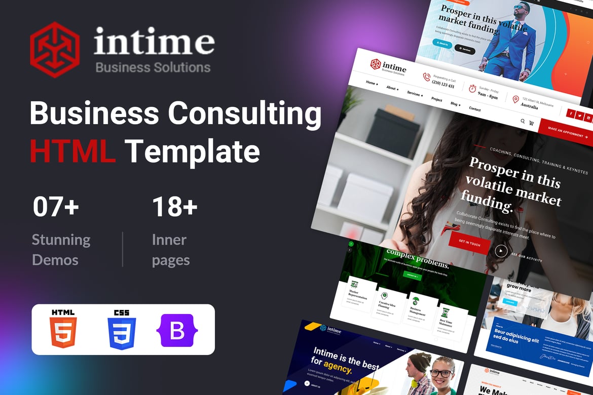 Intime - HTML-шаблон для бизнес-консалтинга