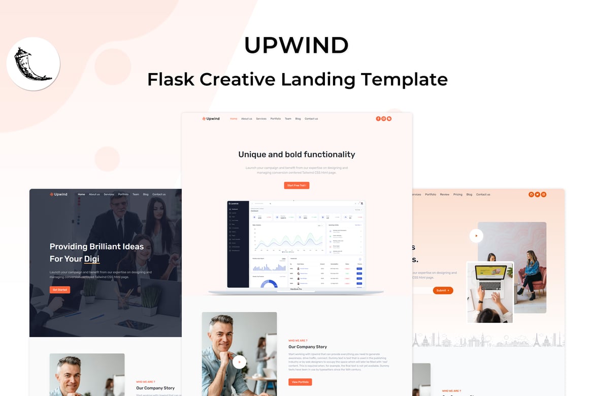 Шаблон целевой страницы Upwind - Flask