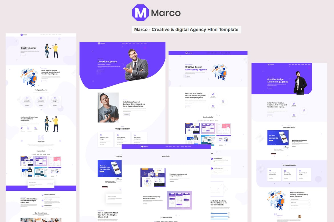 Marco - HTML-шаблон креативного и цифрового Агентство