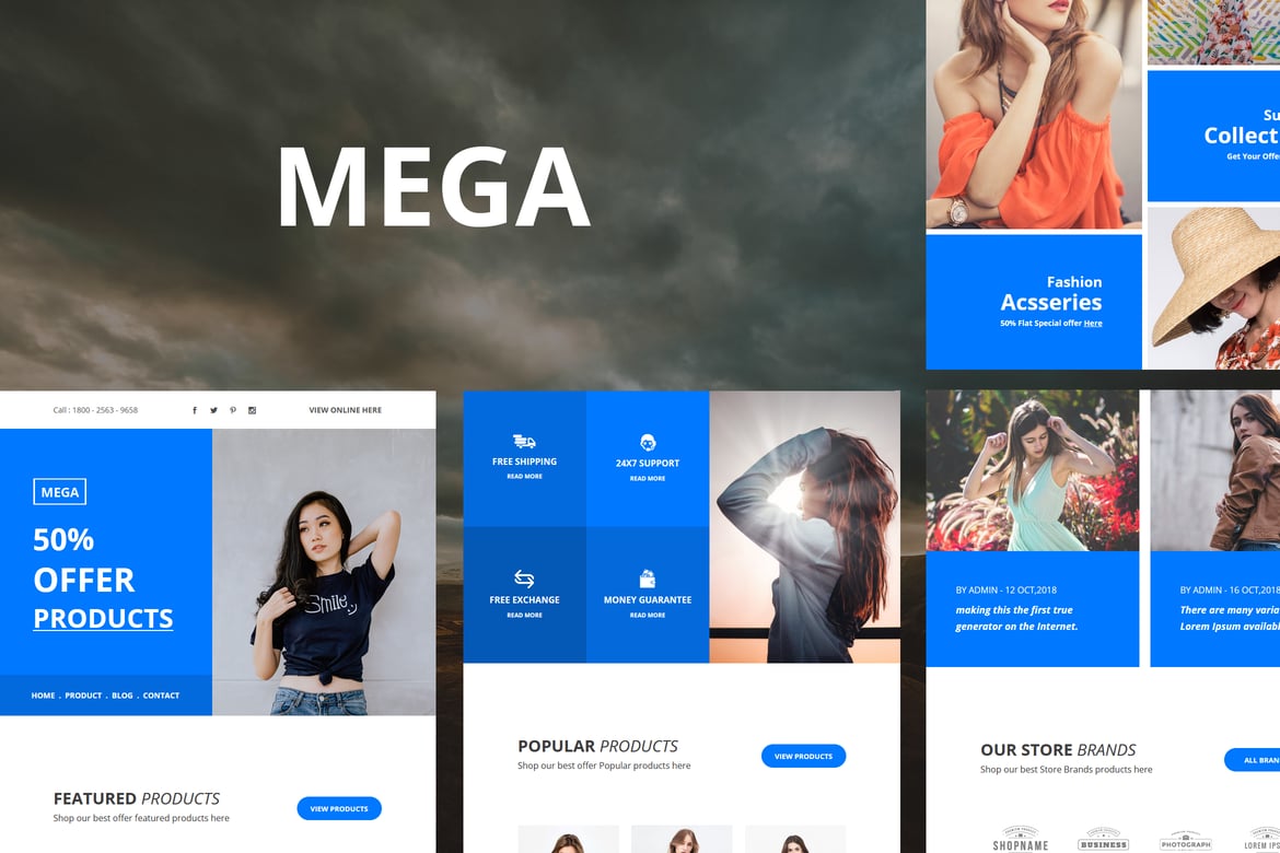 Шаблоны электронной почты Mega - более 35 модулей