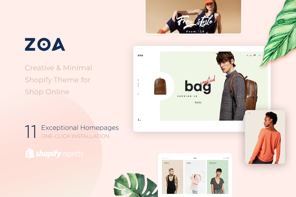 Zoa - минималистская тема Shopify
