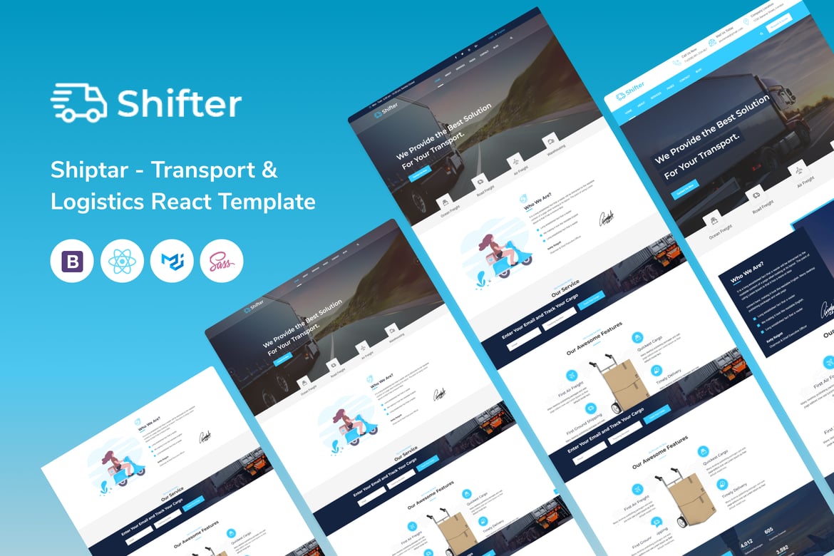 Shifter — Шаблон React для транспорта и логистики