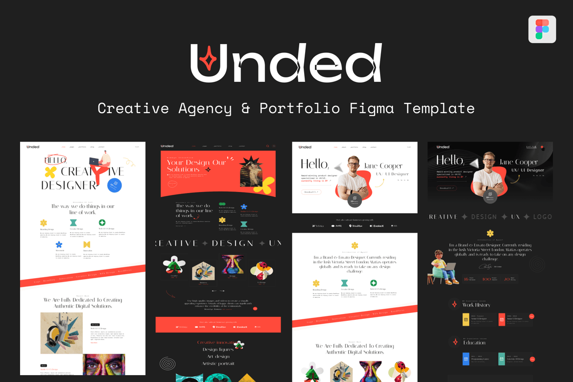 Unded - Шаблон креативного портфолио Figma