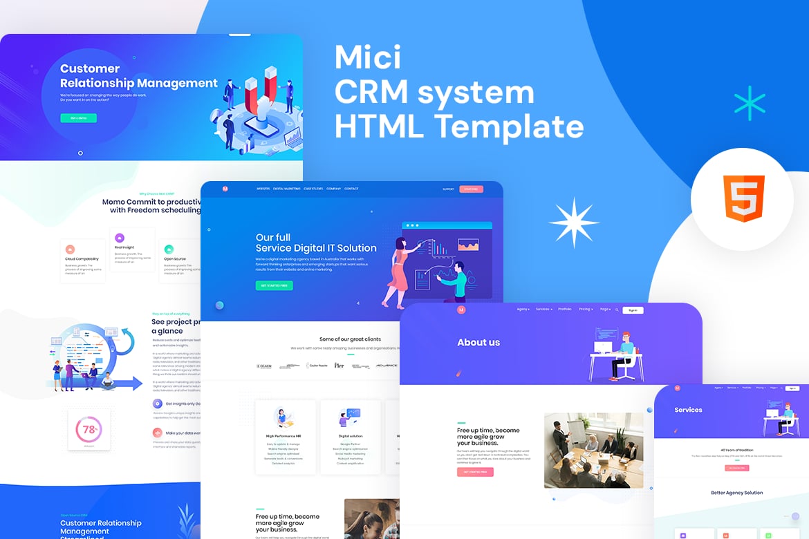 Mici - HTML-шаблон CRM-системы
