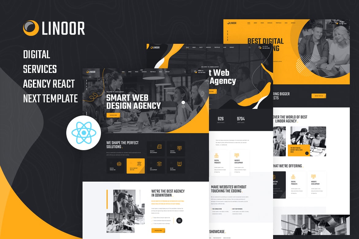 Linoor - услуги цифрового Агентство React Next