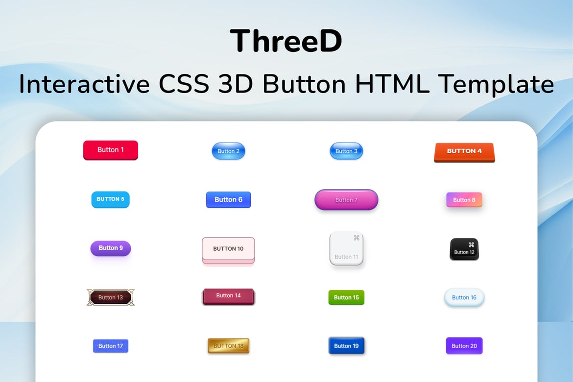 HTML-шаблон интерактивной 3D-кнопки CSS - ThreeD