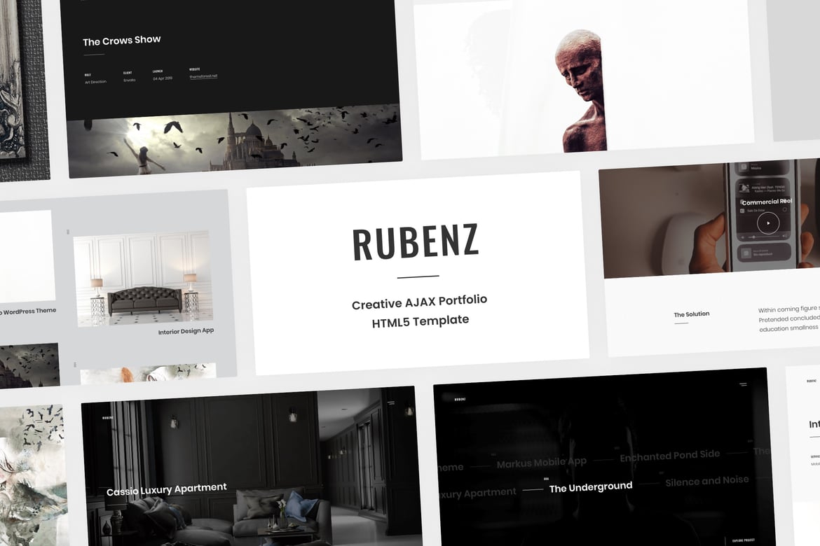 Рубенц — креативный Шаблон AJAX HTML5