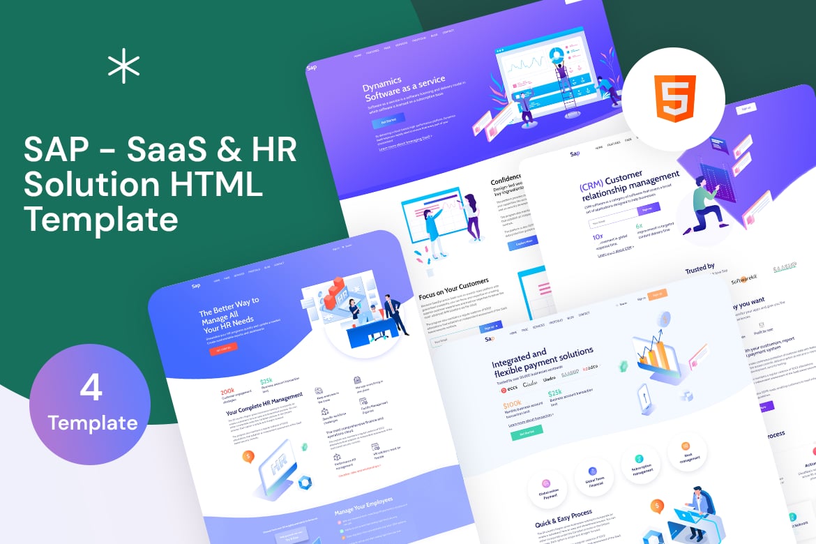 HTML-шаблон SAP — SaaS и HR-решения