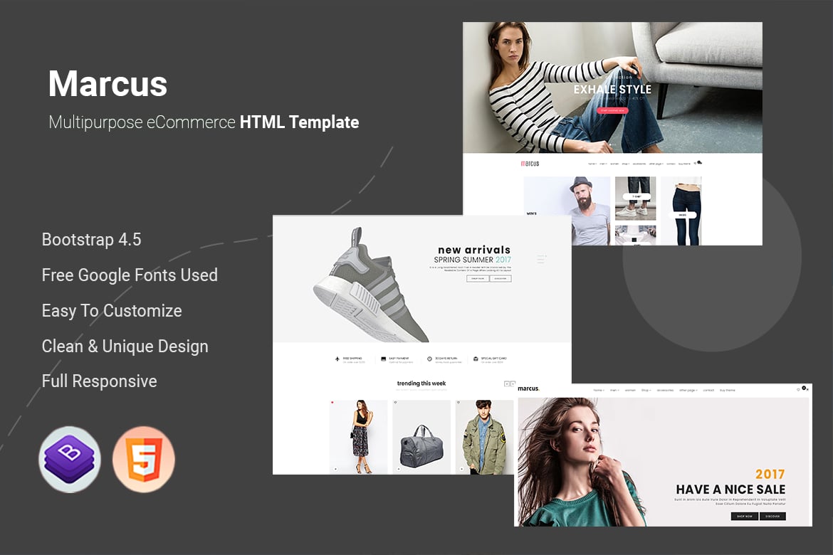 Marcus - многоцелевой HTML-шаблон электронной коммерции