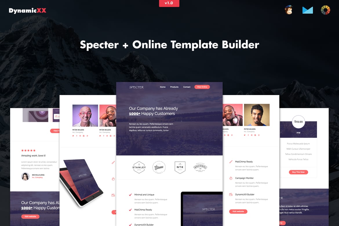 Spectre - Адаптивное агентство Email+онлайн-конструктор