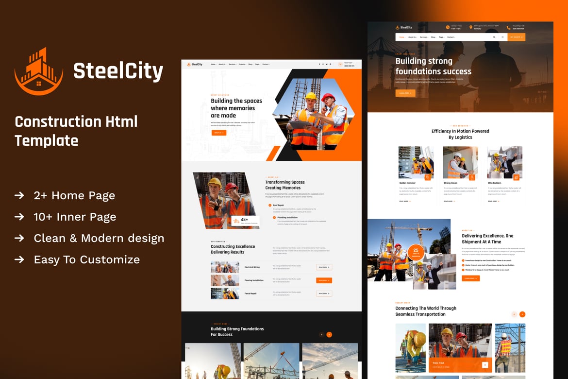 SteelCity - Шаблон HTML для строительства
