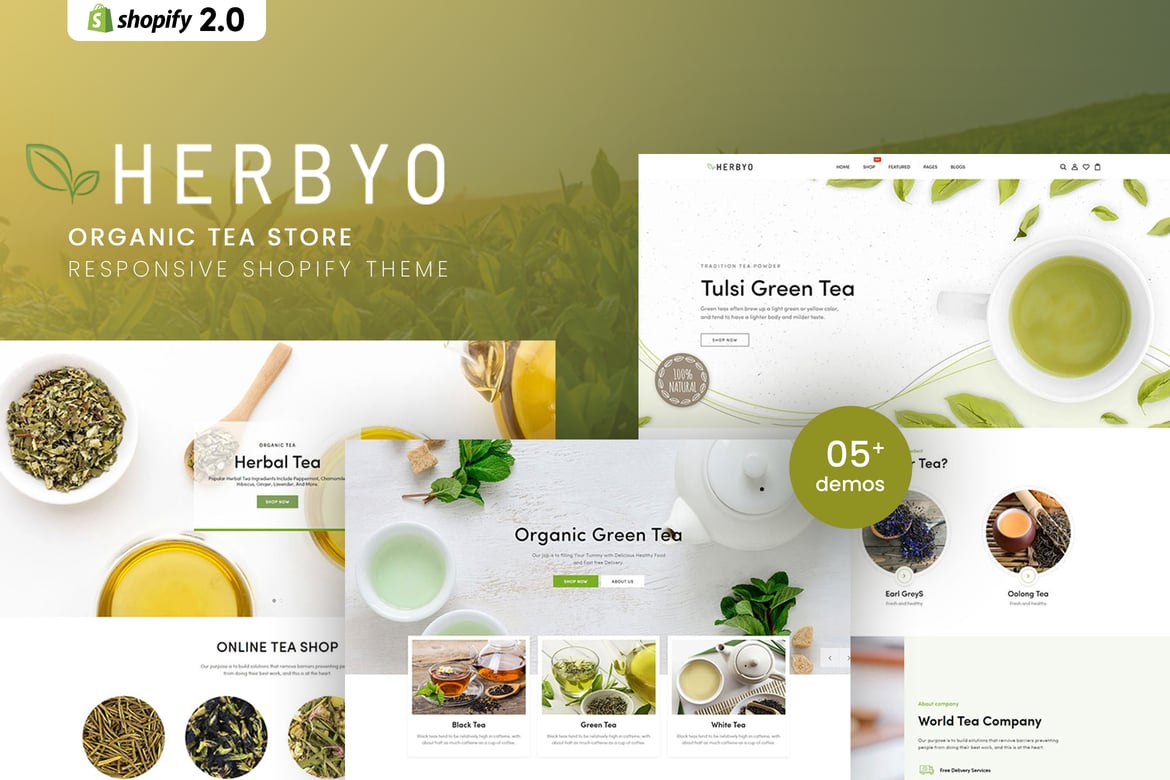 Herbyo - тема магазина органического чая Shopify