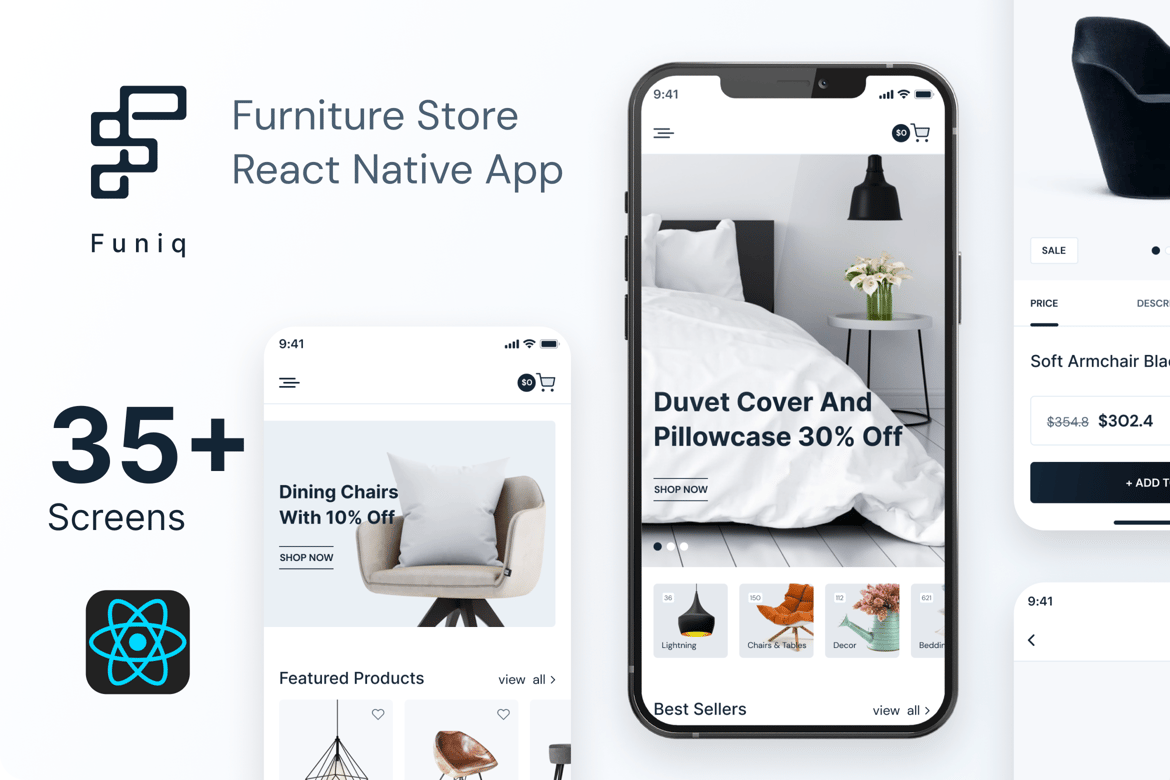 Unimor - приложение React Native для мебельного магазина