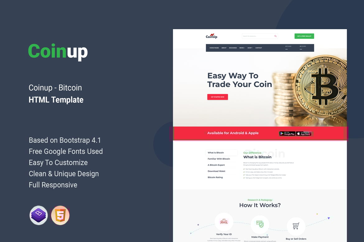 Coinup - HTML-шаблон биткойнов