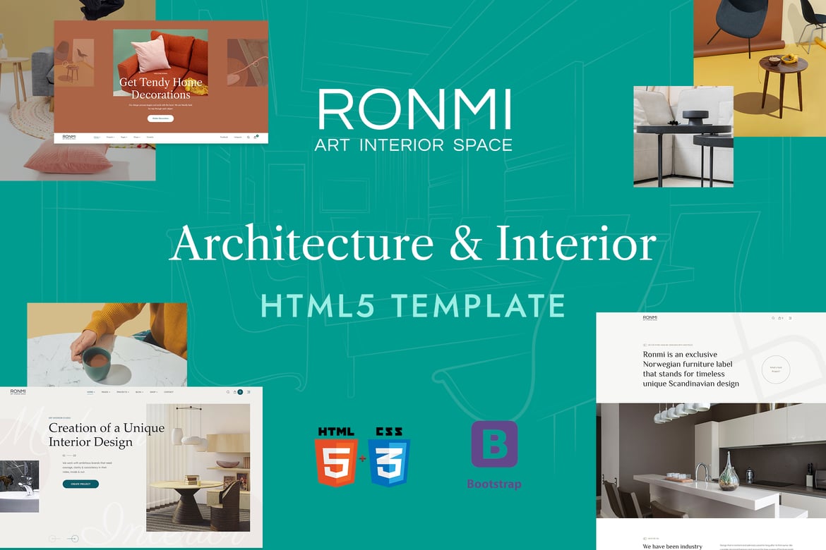 Ronmi - шаблон HTML5 для дизайна интерьера и архитектуры