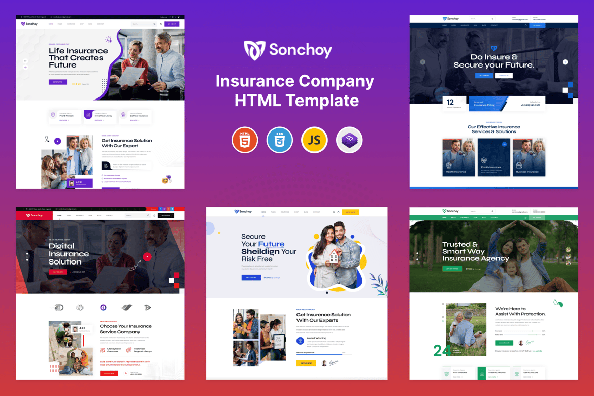 Sonchoy - HTML-шаблон страховой компании