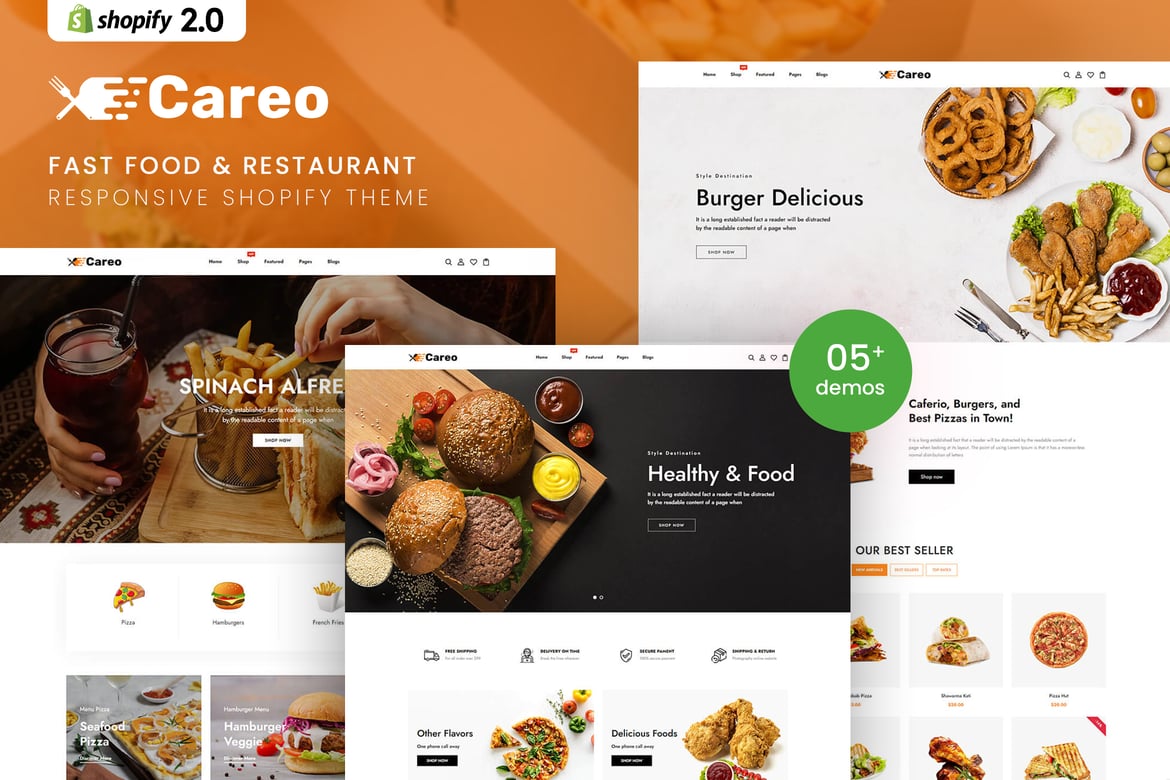 Careo - тема Shopify 2.0 для ресторанов и ресторанов быстрого питания