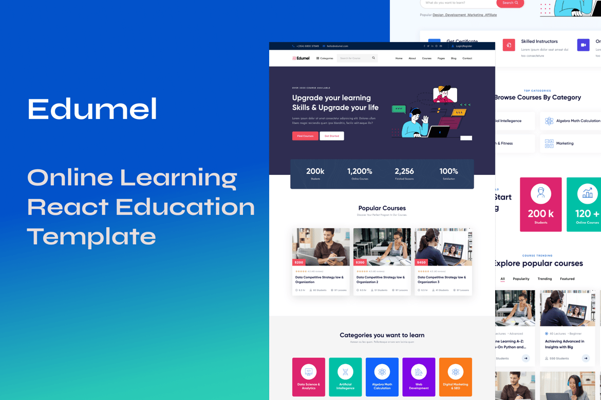 Edumel - Шаблон React для онлайн-обучения