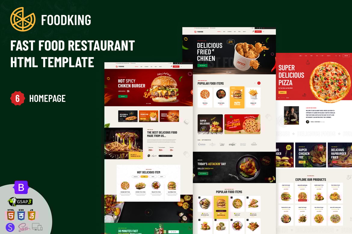Foodking - HTML-шаблон ресторана быстрого питания