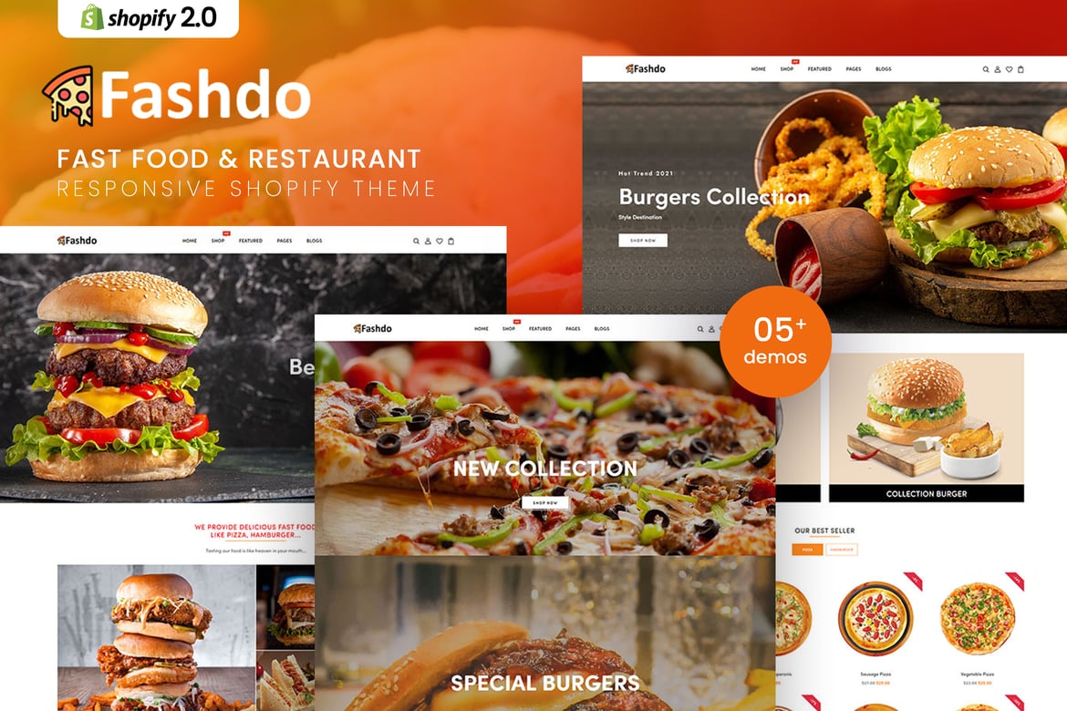Тема Shopify для ресторанов и ресторанов Fashdo