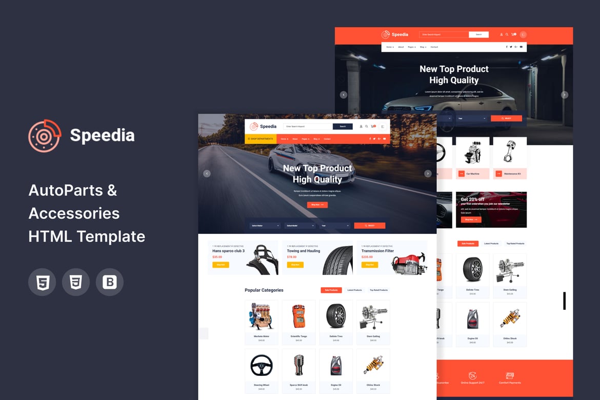Speedia - HTML-шаблон автозапчастей и аксессуаров