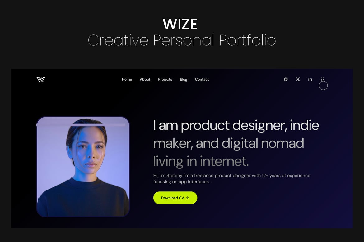 Wize - Креативное персональное портфолио