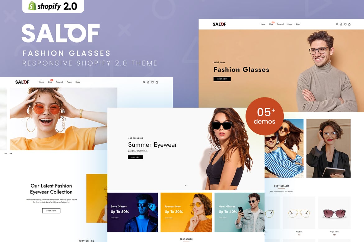 Salof - Тема Shopify 2.0 для модных очков