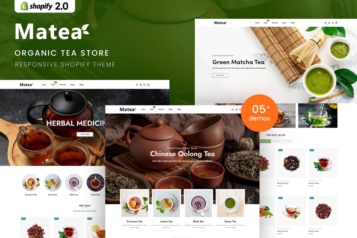 Matea - Тема Shopify 2.0 для магазина органического чая