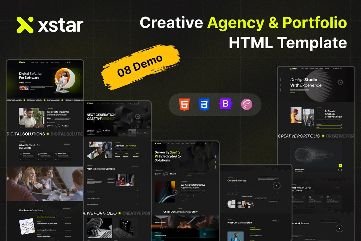 Xstar - HTML-шаблон креативного агентства и портфолио