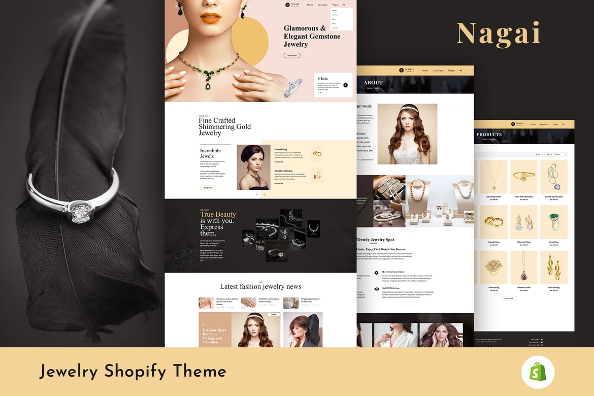 Nagai - адаптивная тема Shopify для ювелирных изделий
