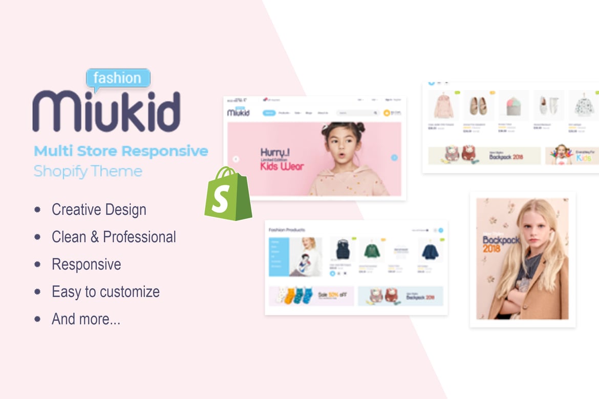 MiuKid - адаптивная тема Shopify для нескольких магазинов