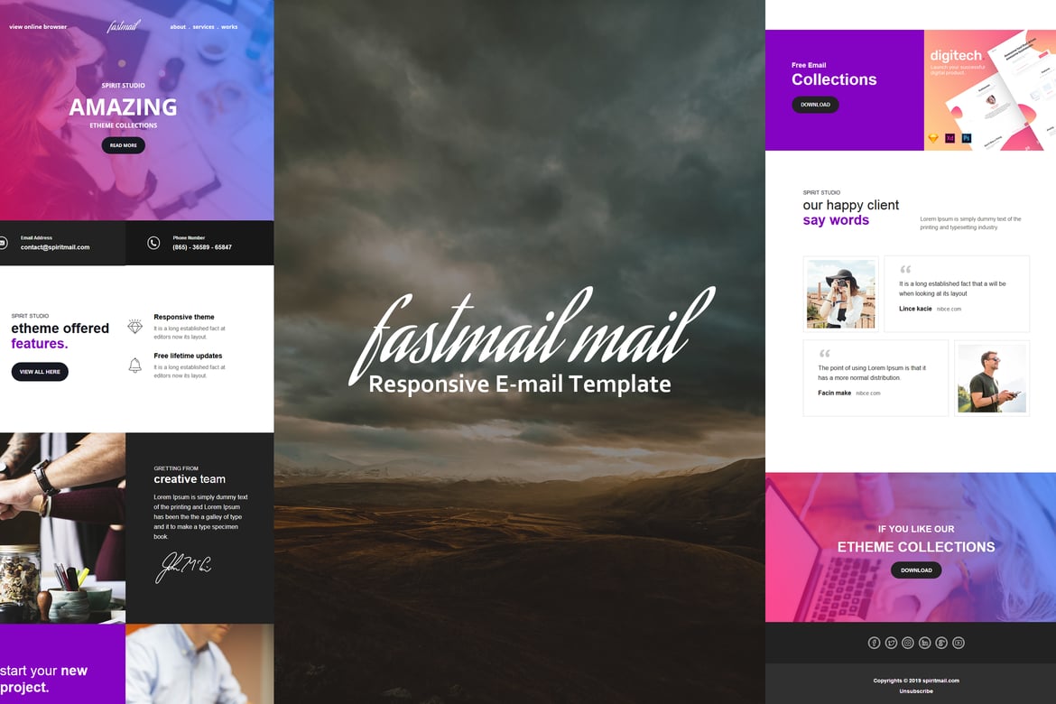 Fastmail - Адаптивный шаблон электронной почты