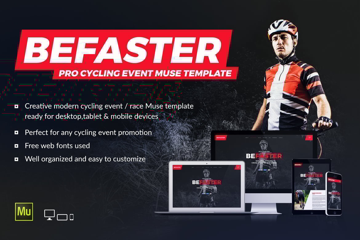 BeFaster - сайт мероприятия по велоспорту и горным велосипедам