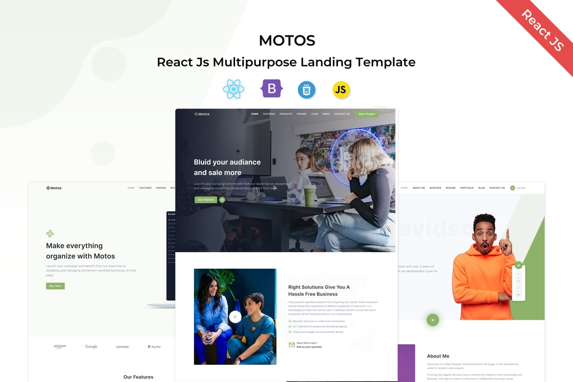 Motos - Шаблон лендинга React