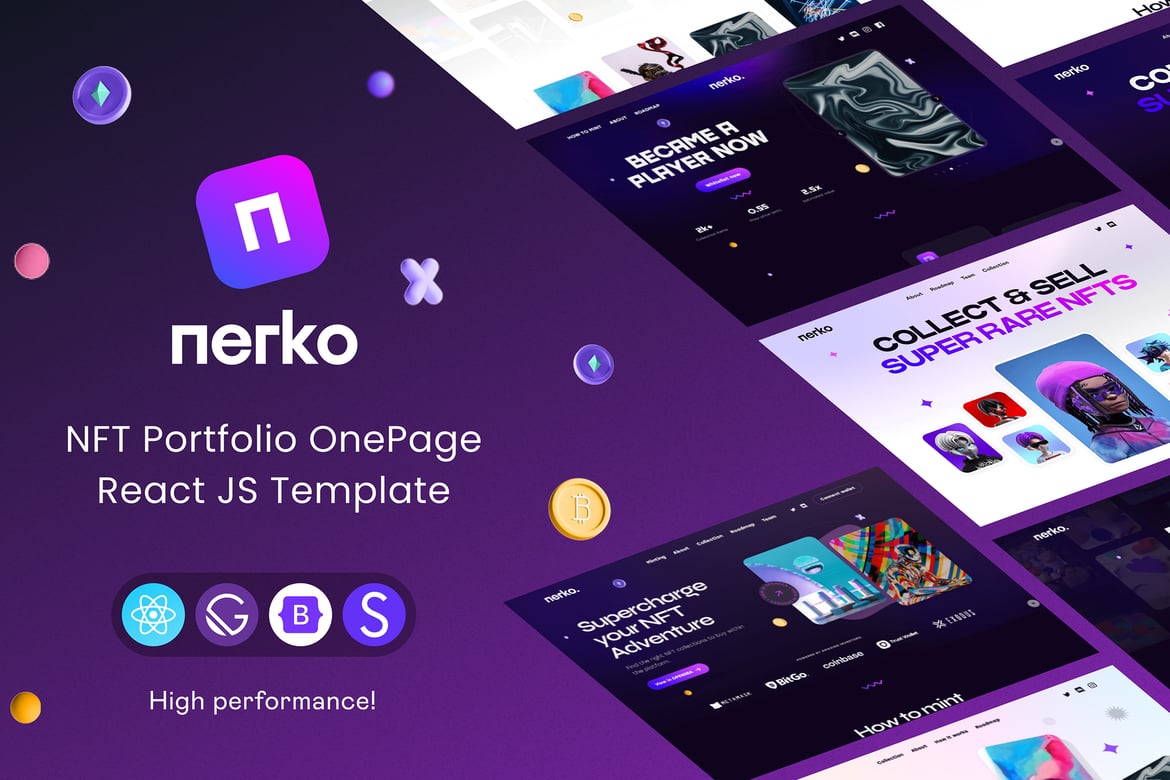 Начальная страница портфолио NFT