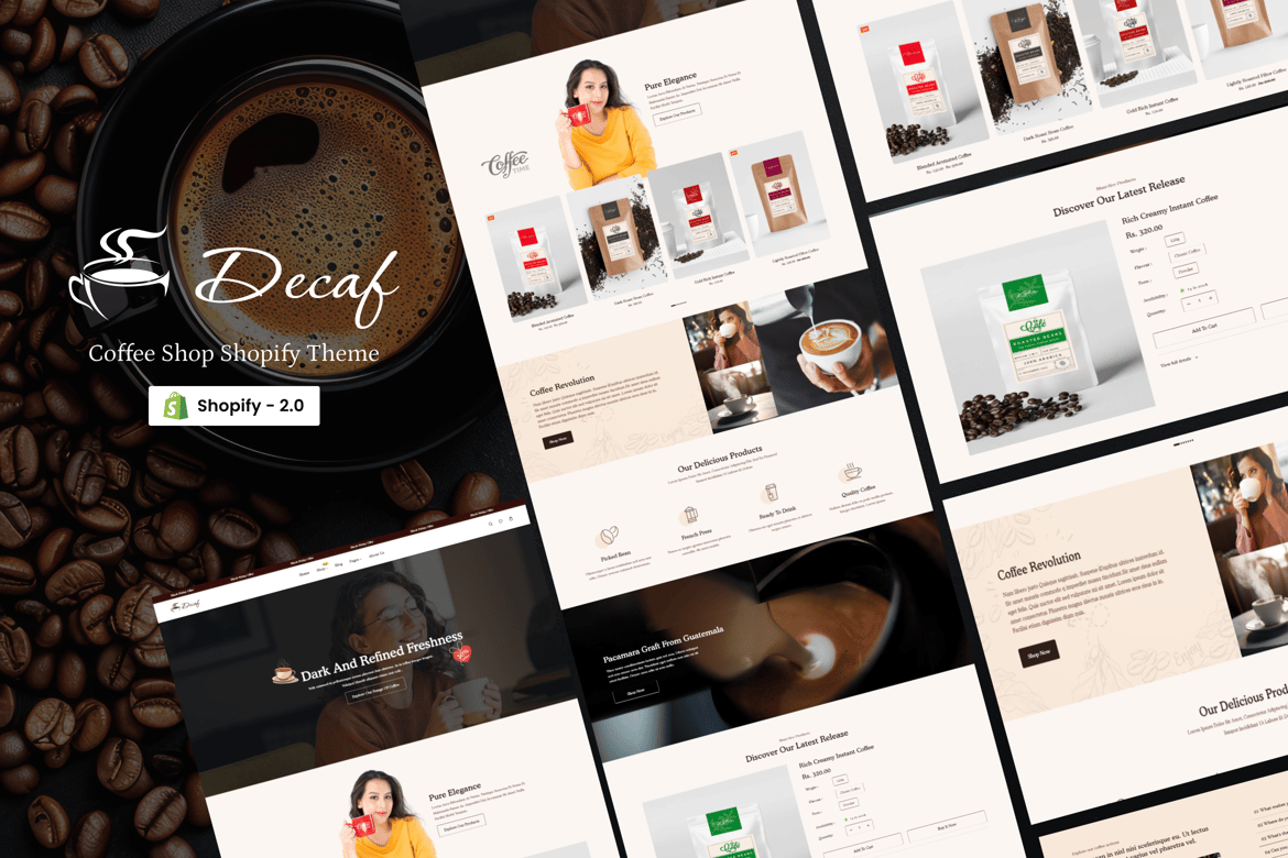 Decaf - Тема Shopify для кофейни