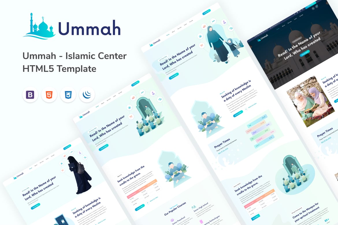 Шаблон HTML5 для исламского центра «Умма»