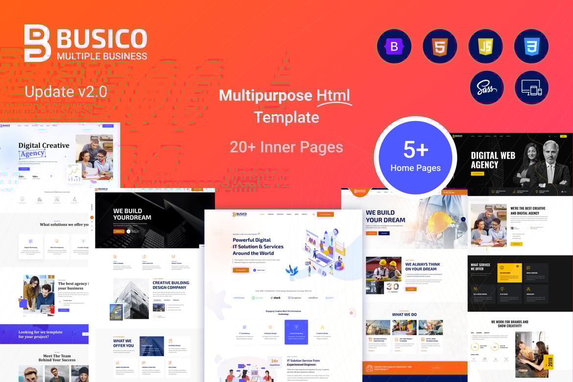 Busico - многоцелевой шаблон Bootstrap