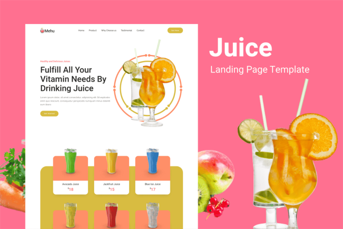 Mehu - Шаблон посадочной страницы Juice