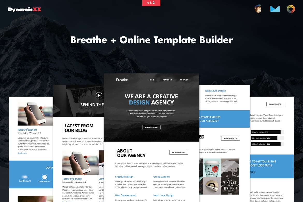 Breathe - Адаптивное агентство Email+онлайн-конструктор