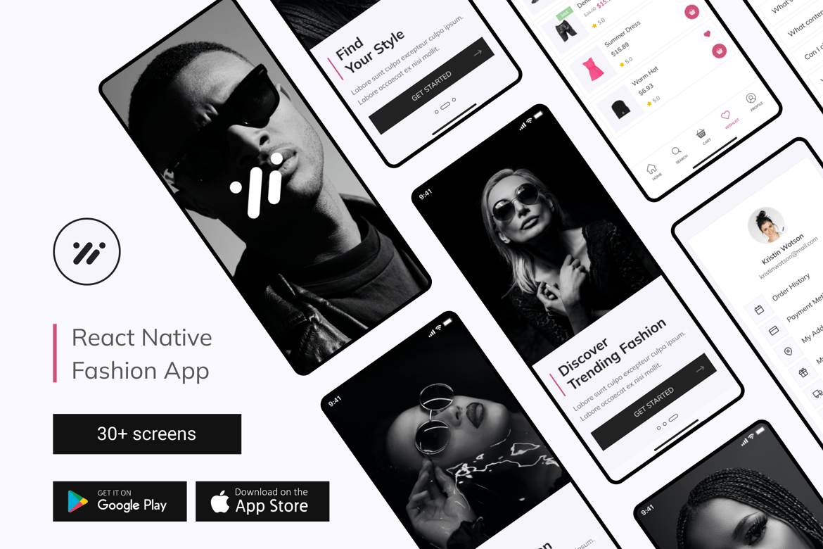 Evelin - Приложение React Native для магазина модной одежды