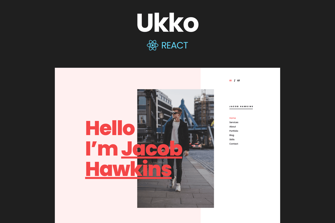 Ukko - Шаблон портфолио React