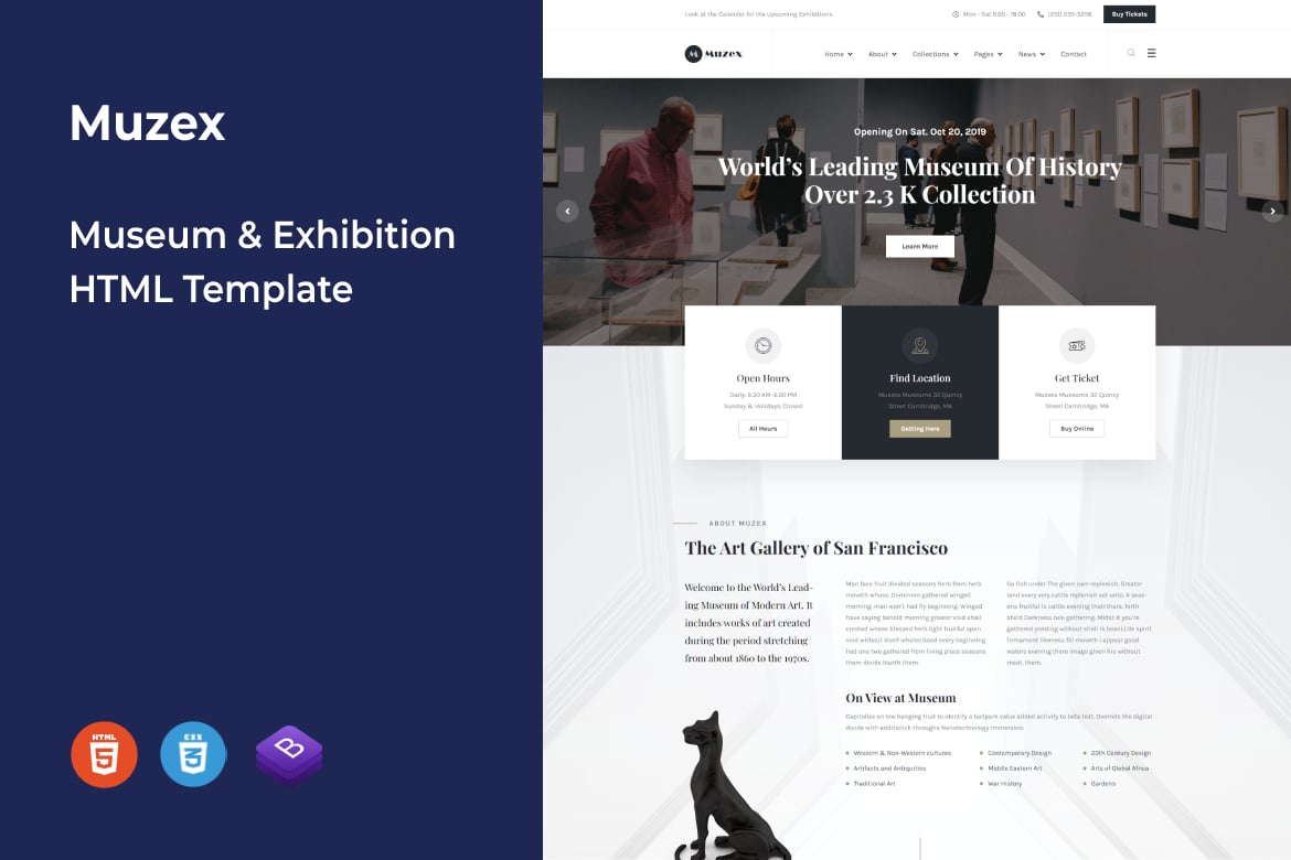 Muzex - HTML-шаблон для музеев и выставок