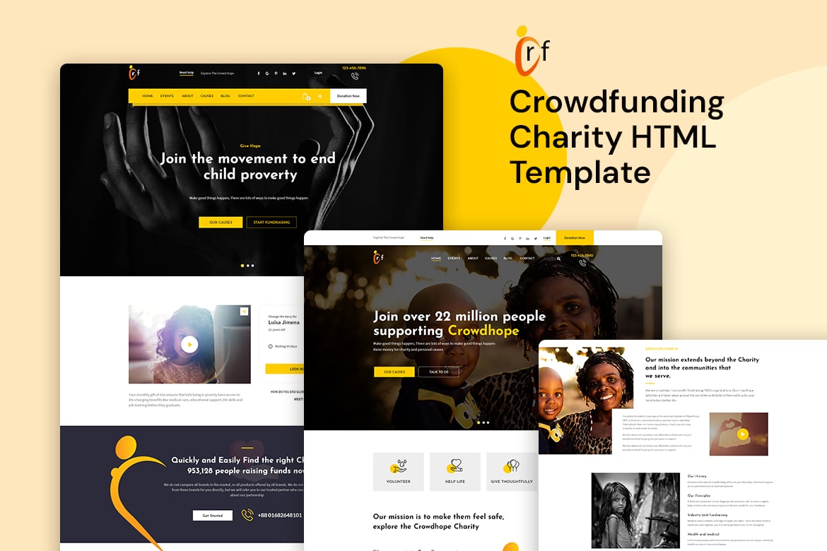 Crf - HTML-шаблон краудфандинговой благотворительной организации